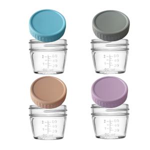 TEMU 4/8개 알집 포션병 가정용 휴대용 밀봉된 작은 캔과 뚜껑 요거트 컵 신선함 유지 상자 커피 비스킷 식품, 과일, 소스 및 스낵에 적합, 주방 보관 상자 및 용기, 주방 액세서리|커피