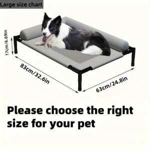 TEMU 디자인의 통기성이 좋은 고정형 애완동물 침대 - 소형부터 대형까지의 개용으로 모든 계절에 사용할 수 있는 세탁 가능한 직사각형 개 침대, 내구성이 뛰어난 폴리에스터 소재, 필러 필요 없음, 라이트 그레이 그리드 패턴, 개 침대 가구, 개 편안한 침대, 현대적인 개 침대, 필러 필요 없음