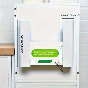 TEMU 주방/클리닉/레스토랑용 조절 가능한 자석 벽걸이 장갑 디스펜서 - 드릴 필요 없는 멀티기능 스토리지, 마스크/장갑/티슈 정리함 (1개)