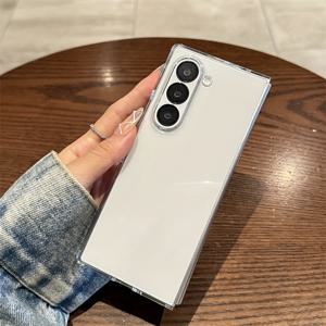 TEMU 삼성 ZFold3 ZFold4 ZFold5 ZFold6 전용 폴딩 스크린 투명 보호 케이스, 접이식 폰 커버,가젯 쉴드, 케이스,세련된 디자인,가벼운 커버,강화된 가장자리,보호 커버,투명 커버,스마트폰 소유자,가제트 보호대