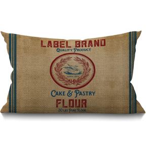 TEMU 1pc 빈티지 케이크 및 패스트리 밀가루 베개 커버 - 12x20 인치 리넨 쿠션, 