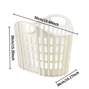 TEMU 모던 접이식 세탁 바구니 - 벽걸이형, 휴대용 다중 칸막이 더러운 옷 보관함, 내구성 좋은 폴리프로필렌 사각 디자인, 가정 및 욕실 정리, 세탁실 액세서리, 세탁 바구니에 적합
