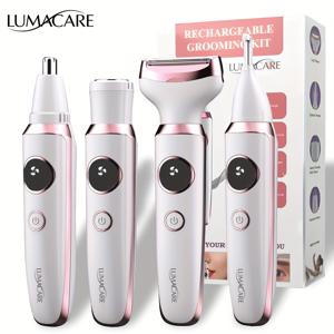 TEMU 4-in-1 여성용 전기 제모기 멀티 기능 트리머 세트 - USB Type-C 충전 포트, 눈썹, 코, 얼굴, 다리, 팔, 몸통용 휴대용 무통증 완벽한 선물