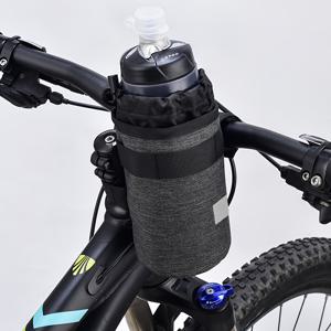 TEMU 조절 가능한 로드바이크 핸들바그 - 내구성 있는 폴리에스터 물병 홀더, 안전한 스트랩, 회색 사이클링 액세서리, 산악 및 로드 바이크용 핸들바그