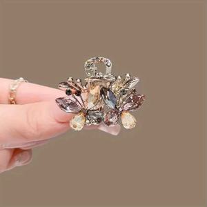 TEMU 1개 새로운 패셔너블 럭셔리 헤어 클립 - 우아하고 미니어처 나비 클립, 앞머리 및 번에 적합, 완벽한 데이 선물