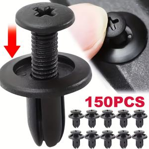 TEMU 150개 8mm 자동차 플라스틱 리벳, 머드가드 클립, 바디 푸시인 패스너, 범퍼 및 트림 고정 도구, 도어 트림 클립, 플레어 헤드 클립, 탄성 클립, 차량 엔서티스트용