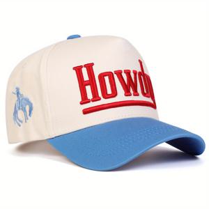 TEMU 1팩 남성용 HOWDY 야구 모자 조절 가능한 경량 폴리에스터 캐주얼 아웃도어 모자, 실루엣 & 대담한 글씨체 - 봄/, 해변, 하이킹용 멀티컬러 옵션, 스프링 헤드웨어, 스타일리시 헤드기어, 편안한 착용감, 손세탁 가능, 스포츠 애호가를 위한 액세서리