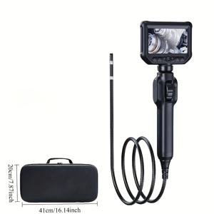 TEMU 360도 스티어링 보어스코프 (8mm 단일 렌즈, 2MP 픽셀 카메라, 4.3인치 대형 스크린, IP67 방수 및 방유, 충전식 배터리, USB 듀얼 사용)