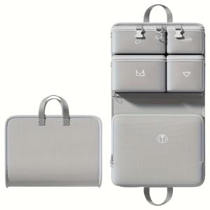 TEMU 6in 1 여행용 패킹 큐브, 여행 정리 가방, 캐리어 정리 파우치, 분리 수납 공간, 접이식 휴대용 여행 의류 가방, 여행 필수품, 짐 정리함,포장 솔루션,공간 절약형 큐브,스타일리시 여행 장비,내구성 나일론,접이식 가방,휴가 준비,출장