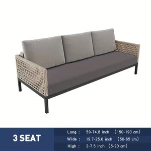 TEMU 1/2/3 세터 와플 야외 파티오 의자 커버, 소파 커버, 야외 가구 보호자, 정원, 거실 및 가정 장식에 완벽함, 현대 스타일 내구성 있는 직물 커버, 기계 세척 가능, 쉽게 교체할 수 있음