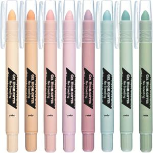 TEMU 8pcs 젤 하이라이터 - 파스텔 및 지구색 톤, 흘러내리지 않음, 종이 안전, 빠른 건조, 넓은 팁, 클릭 오프 캡, 저널링 및 노트북에 이상적, 저널링 용품 | 파스텔 하이라이터 | 부드러운 쓰기 도구, 저널링용 하이라이터
