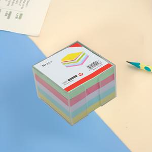 TEMU 500장 컬러풀한 종이 밴드, 투명 아크릴 케이스 - 비스킷, 마카론 컬러 스티키 노트, 7.62x7.62cm, 사무실 및 가정 조직에 이상적, 사무실용 스티키 노트