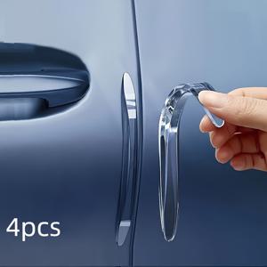 TEMU 4pcs 자동차 도어 엣지 범퍼 스트립 - 투명 접착 스크래치 방지 보호자, 모든 모델, 트럭, SUV 투명 임계 보호자, 차량 충돌 보호, 고품질 필름, 내구성 보호 스트립, SUV 운전자용