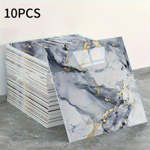 TEMU 럭셔리 대리석 효과 자체 접착 벽지 - 방수 및 습기 저항 주방, 욕실용 쉬운 설치, 잔여물 없음, 벽돌 돌 나무 패턴 무봉제 가장자리 & 정확한 매칭, 방수 벽지, 우아한 디자인, 간편 적용, 아파트 장식, 주방 리모델링, 현대적 디자인, 내구성 있는 재료, 탈부착 가능한 데칼