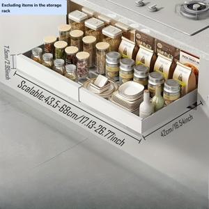 TEMU 3단 슬라이드 아웃 캐비닛 정리대 - 무드릴 립프리 캐비넷용, 주방 & 식료품 저장소, 쉬운 롤러 서랍