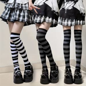 TEMU 3쌍 하라주쿠 스타일 Y2K 카와이 서브컬처 일본 JK 허벅지 하이 삭스, 캐주얼 스타일링,스트리트웨어 액세서리,JK 패션,카와이 미학,통기성 소재,손세탁 관리,무늬 양말,스타일리시 스타킹,패션 애호가,애니메이션 팬들