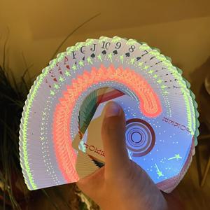 TEMU 한정판 빛나는 밤을 그리는 카드 - 반사, 네온, 및 플루오레스턴 스타리 나이트 디자인, 파티 트릭 및 특별한 기회에 적합, 독특한 선물 아이디어, 파티 트릭 카드 | 스타리 나이트 디자인 | 내구성 있는 카드보드, 마법 트릭