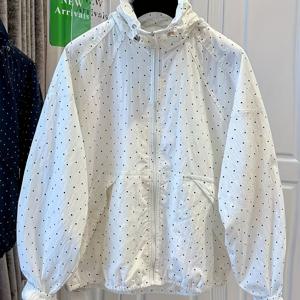 TEMU 여성용 경량 후드 재킷 - 폴카 도트, 지퍼형 앞면, 긴소매 캐주얼 아우터, 일상 및 공식 행사용 - 올 시즌 시크, 다용도 의류, 트렌디 패션, 스타일리시 코트, 패션 애호가, 자켓, 여성 자켓