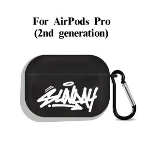 TEMU 트렌디한 디자인 에어팟 케이스 블랙 & 화이트 - for AirPods 1, 2, 3, Pro 2세대 이어폰 커버 / 남녀 공용 쿨 선물