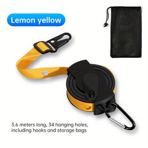 TEMU 휴대용 접이식 옷걸이와 걸이줄 - 다기능 야외 여행 옷걸이, 강력한 부하 용량, 내장 걸이 구멍, 캠핑 및 가정용으로 이상적, 옷걸이