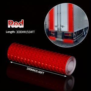 TEMU 1 롤 반사 경고 테이프 20cm x 3M 방수 자체 접착 PVC 안전 스티커 도로, 트럭, 자전거, , 자동차 장식, 빨간색/파란색/녹색/황금색/흰색