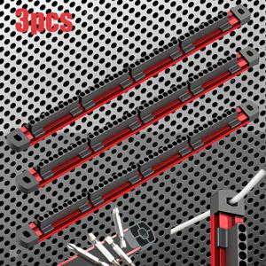 TEMU 3pcs 자석 금속 헥스 비트 홀더, 알루미늄 보관 랙, 고정된 전원 스트립 보관 상자, 벽걸이 보관 도구 랙, 드릴 비트 정리 트레이 - 40홀 플라스틱 지원, 1/4인치 헥스 및 드라이브 비트에 적합, 120 비트를 수용, 차고 보관 및 정리에 이상적, 선반