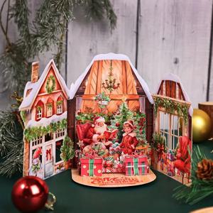 TEMU 1pc 3D 빈티지 팝업 크리스마스 인사 카드: 메리 크리스마스 & 해피 뉴 이어 - 포장지, 파티 초대 카드, 종이 재질, 전기 없음, 할로윈, 크리스마스 이벤트 및 파티 용품을 위한 크리스마스 장식