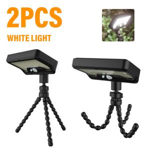 TEMU 2개 세트 상업용 태양광 모션 센서 조명, 접이식 유연 마운팅 브래킷, 92개 LED, 3가지 모드 자동 온/오프, 야외 안전 조명용 (나무 가지, 텐트, 캠핑장, 테이블, 벽, 거리, 정원)|캠핑테이블|캠핑랜턴