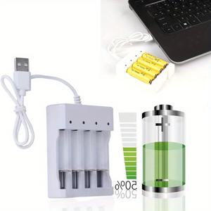 TEMU 1개 고속 스마트 배터리 충전기 (AA, AAA, NiCd, NiMH, Li-ion) - USB 전원 공급, LED 표시등 포함, 컴팩트 디자인, 가정/사무실/여행용 - 카메라, 리모컨, 게이밍 컨트롤러 호환, 내구성 강화, 가젯 사용자용