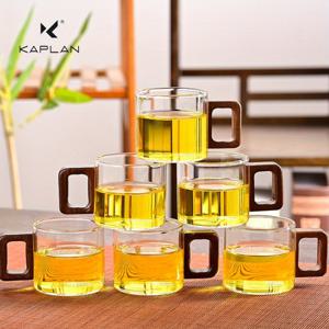 TEMU 6개 세트 카플란 5.07온스 호두나무 손잡이 티컵, 고강도 보라실리케이트 유리 커피잔 - 할로윈 & 크리스마스 선물 추천, 일상 및 비즈니스 모임, 생일 선물세트