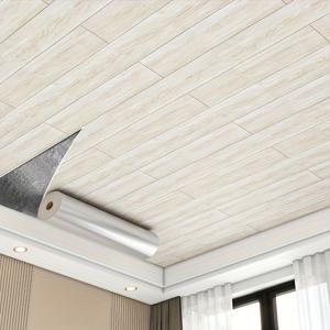 TEMU 천장용 롤, 바닥, 벽지, 벽지, 현실적인 백색 가시자유 조직, 고상한 나무 텍스처 벽지, 직사각형 그리드 패턴, 자체 접착, 분리 가능, 두꺼운 유형, 0.3mm 두께, 껍질과 스티커, 간단하고 쉽게 붙일 수 있는 고급 가벼운 고급 장식, 벽과 천장 개조에 이상적인 선택