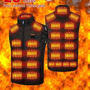 TEMU 2025 신상 남성용 아웃도어 보온조끼, 겨울용 보온 아웃도어 조끼, USB 보온 조끼 25개 난방 구역 (배터리 팩 미포함) 가을 겨울 캠핑, 사냥, 하이킹 등에 적합|USB|남자옷|USB