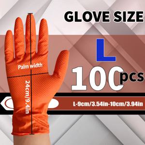 TEMU 50/100개, 9인치 오렌지 패턴 헤비듀티 니트릴 장갑, 가정 청소, 주방 및 욕실 청소, 휴일 선물, 네일 및 미용, 미끄럼 방지, 방수, 방유, 라텍스 프리, 먼지 없음, 일회용 장갑, 네일 케어,가사 작업,질감 있는 그립,꼭 맞는 핏,니트릴 소재,라텍스 프리 장갑, 장갑,다목적 장갑,주방 직원,홈 클리너|거실장