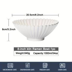 TEMU 1개 빈티지 일본 라멘 볼 - 대형 8.2인치(20cm) 세라믹 수프 볼, 전통 도자기 광택, 전자레인지 사용 가능, 식기세척기 사용 가능, 가정 및 레스토랑 사장님을 위한 우아한 꽃무늬 패턴, 고품질 세라믹, 레스토랑 식기, 스타일리시 식기|전자레인지