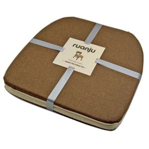 TEMU 2pcs 베이지 식사 의자 쿠션, 블랙 스트랩 포함 - 미끄럼 방지, 기계 세척 가능한 폴리에스터 의자 패드, 16.5x17.7 인치, 주방 및 식당 가구에 이상적, 주방 의자 쿠션, 부드러운 질감의 천