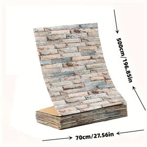 TEMU 5m 연속 접착 방수 3D 벽돌 벽지 - 주방, 욕실, 거실용 텍스처 PVC 백스플래시 (2.5mm 두께), 실감나는 돌 디자인 DIY 홈 데코, 해안가 스타일 욕실 장식, 러스틱 벽 장식