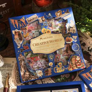 TEMU 100개 스티커 세트 노트북 액세서리 PET 방수 내구성 캐릭터 꽃 창문 테마 풍부한 재료 세계 상상 시리즈 핸드메이드 아트 크래프트 DIY 콜라주 키트