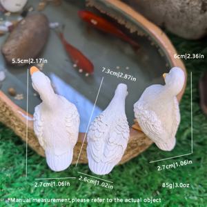 TEMU 정원 연못 조경 미니어처 장식용 귀여운 오리 레진 공예품 3개 세트