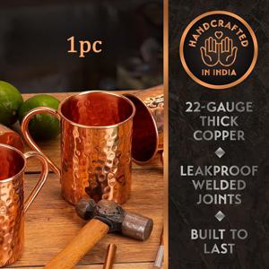 TEMU 1개 수제 모스크바 뫈 컵 선물 - 구리 실린더 컵, 광택 마감, 루스터테일 서빙에 완벽 | 크리스마스, 할로윈, 부활절, 발렌타인데이, 맥주 축제용 장식 유리잔 - 다목적