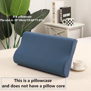 TEMU 여름용 아이스 파이버 원단 통기성 베개커버 50*30cm 웨이브 쿠션 커버, 내부 쿠션 미포함