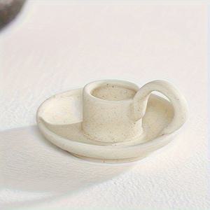 TEMU 1개 노르딕 세라믹 캔들 홀더 - 우아한 베이지/화이트/블랙/그레이/브라운/베이지 내부 블랙 - 홈, 다이닝, 오피스용 테이블 센터피스 - 표준 캔들 호환 - 크리스마스, 부활절, 추수감사절, 할로윈, 발렌타인데이를 위한 스칸디나비아 장식 - 내구성 있는 세라믹 제작