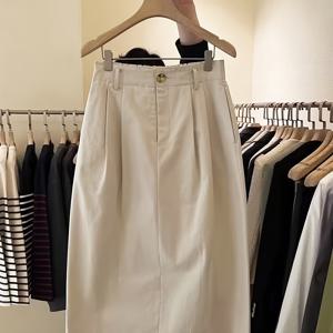 TEMU 여성용 캐주얼 솔리드 컬러 편안한 스커트 - 세탁기 사용 가능, 비탄력성 올시즌 멀티오피스 & 캐주얼 웨어, 릴랙스 스타일, 클래식 디자인, 쉬운 관리, 업무복