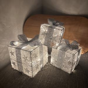 TEMU 3개 크리스마스 글로우 박스 세트, 홈 & 야드용 트리 장식, 생일 파티 용품, 선물 및 감사 인사 장식용, 3*AA 배터리 미포함