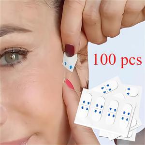 TEMU 100/200개 투명 비즈 베이지 얼굴 리프팅 테이프 - 재사용 가능한 V라인 스트립, 즉각적인 탄력 및 매끄러움, 무향성, 배터리 불필요한 턱선 & 눈가 케어 도구, 이음매 없는 적용, 프래그런스 프리