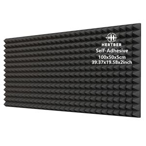 TEMU 셀프 접착식 1팩 블랙 100x50x5cm 고밀도 난연 방음 폼 패널, 쉬운 설치, 빠른 복원, 스튜디오 음향 처리, 음악실, 회의실, 방음 벽 패널, 사무실, 게임룸, 홈시어터 벽 장식용