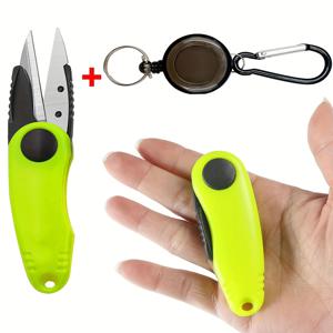 TEMU 2개 세트 빠른 매듭 도구 새우 모양 접이식 낚시 가위 텔레스코픽 로프 키트 낚시줄 커터 니퍼 낚시용품