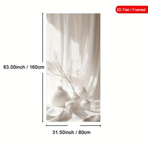 TEMU 1pc 프레임 화이트 인테리어 벽화, 부드러운 미적 캔버스 프린트, 현대 대형 벽화, 섬세한 꽃 벽화 프린트, 우아한 꽃병 그림, 아트워크 포스터, 홈 데코, 포스터, 이상적인 선물, 거실, 복도, 프레임 포함