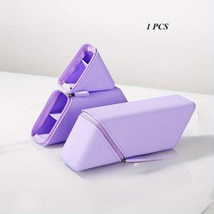 TEMU 소프트 실리콘 필통 - 대용량 멀티레이어 텔레스코픽 디자인, 펜·메이크업 도구 및 문구류 정리함 - 학생, 전문가, 여성용 내구성 휴대용 보관함 (블루/그린), 다층 구조 액세서리 홀더