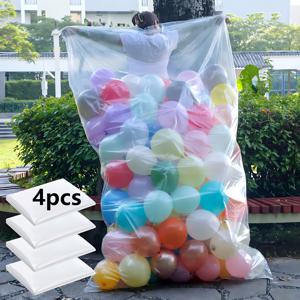 TEMU 2/4개 대형 방수 및 방진 플라스틱 풍선 가방 - 72x59인치 투명 파티 장식, 결혼식, 생일, 할로윈, 크리스마스용 - 내구성 있는 휴대용 풍선 보관함, 이벤트 필수품, 튼튼한 구조, 이벤트 주최자