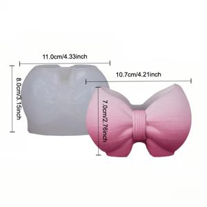 TEMU 1개 실리콘 레진 주조 몰드 - 3D 리본 디자인 DIY 에폭시 공예용, 메이크업 브러쉬 정리 컵, 보관 용기 & 홈 데코, 재사용 가능하고 내구성 있는 실리콘 몰드, 화장품 홀더